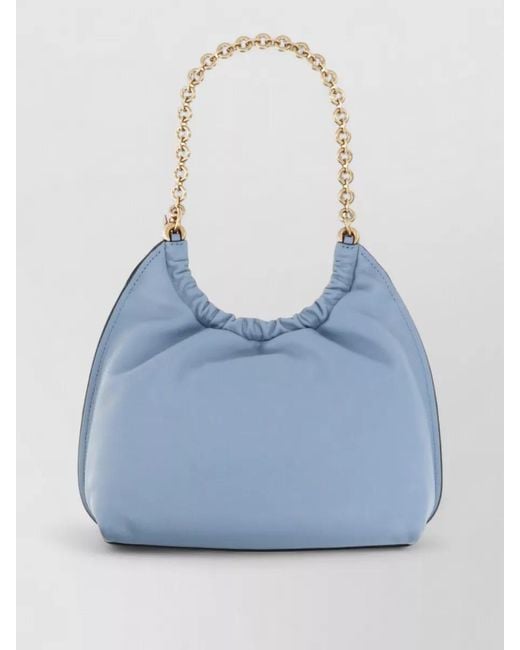 Michael Kors Blue Chain Strap Shoulder Bag Ruched Detail