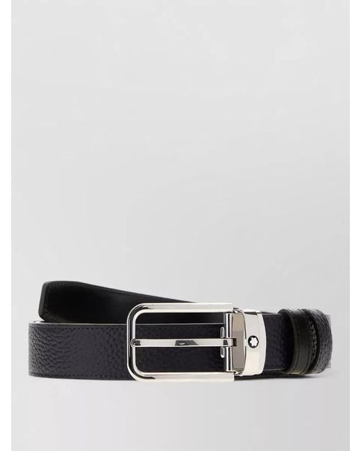Montblanc White Leather Reversible Belt Adjustable Slim Design for men