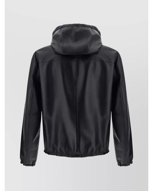 Prada Black Nappa Leather Reversible Jacket for men