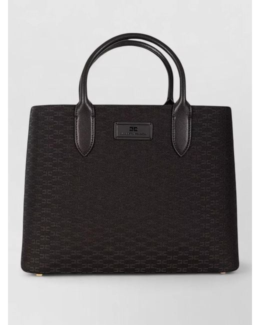 Elisabetta Franchi Black Monogram Tote Bag