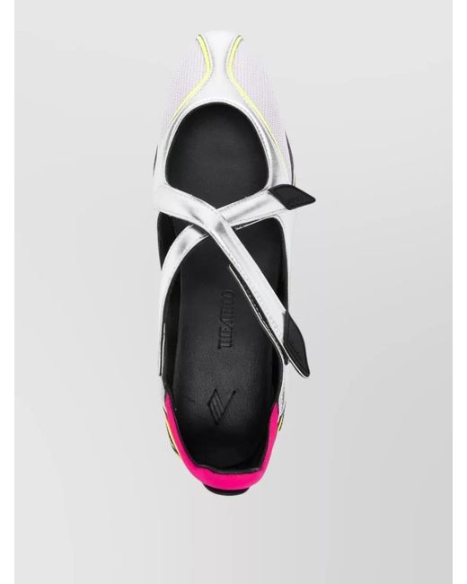 The Attico Metallic Mesh Cutout Ballerina Shoes