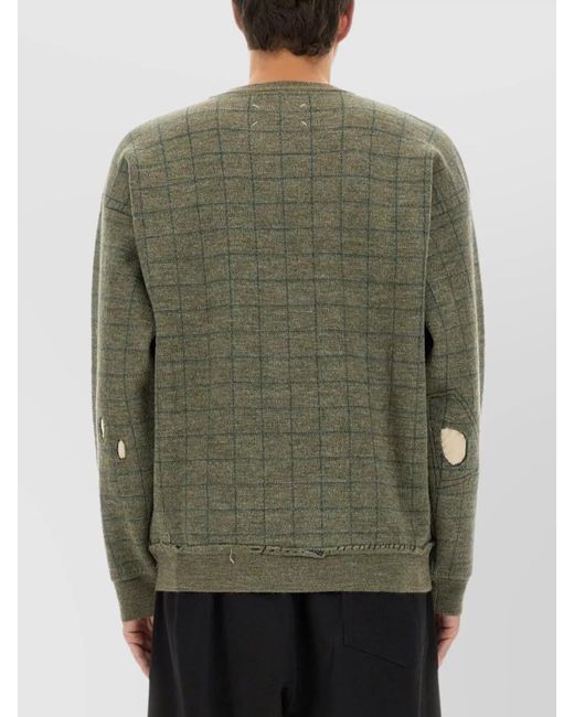 Maison Margiela Green Crew Neck Pullover for men