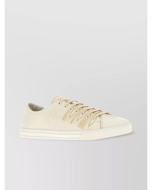 Prada Natural Logo-Embossed Lace-Up Sneakers for men