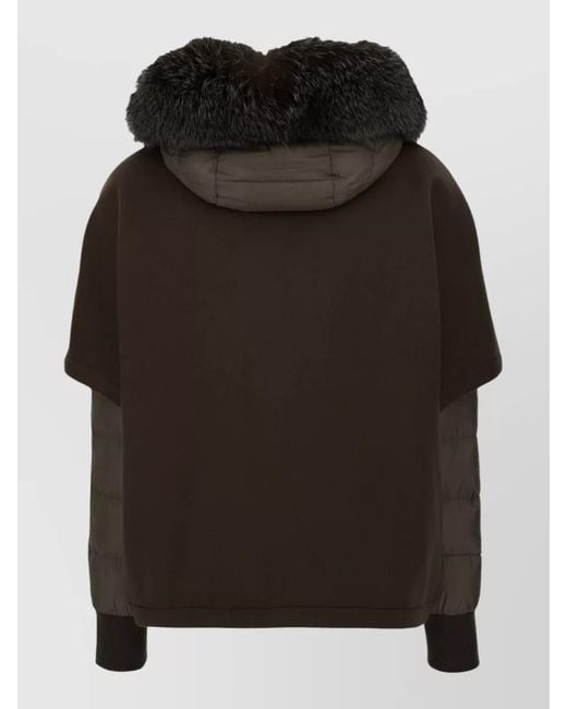 Moorer Black Pegaso Polyester Hooded Down Jacket