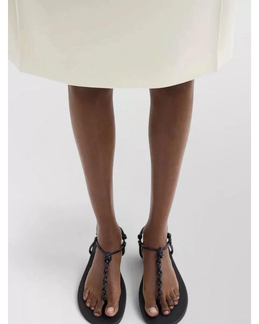 Jil Sander White Flat Sandals Open Toe Knotted Straps