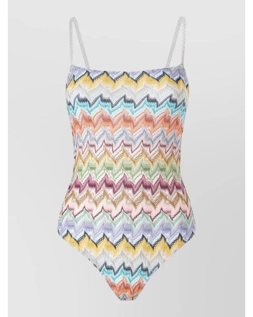 Missoni Gray One Piece Swimsuit Open Back High Leg