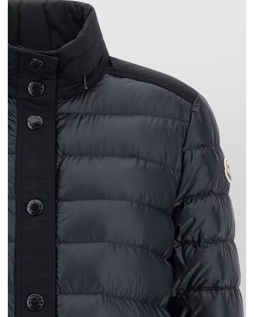 Moncler Black Origan Down Jacket High Collar Pockets