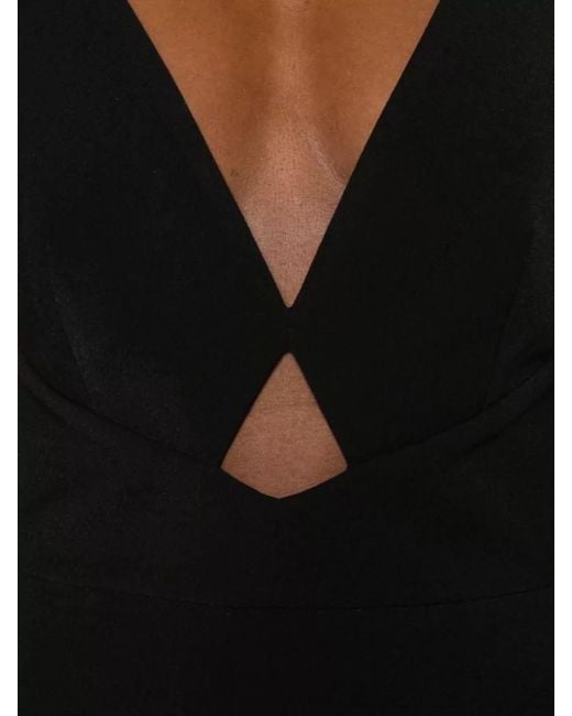 Solace London Black Milly Dress Strappy Back V Neckline