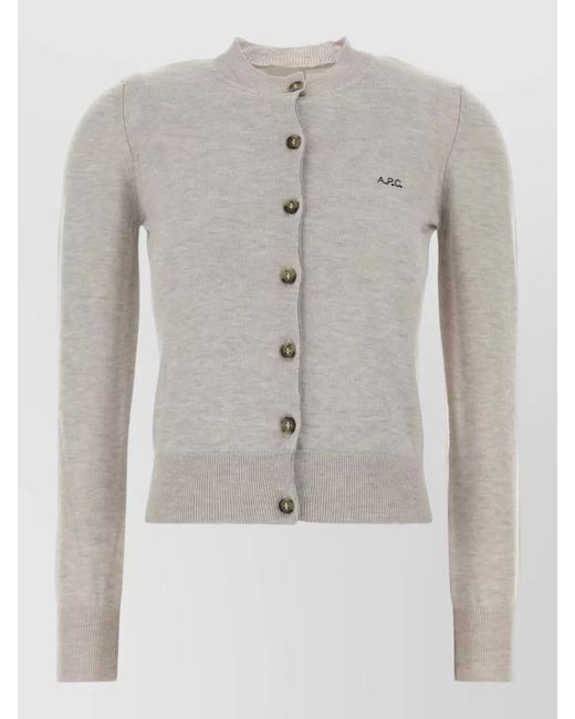 A.P.C. Blue Fine-Knit Cardigan