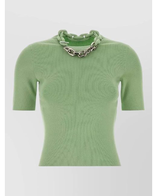 Rabanne Green Silk Blend T-Shirt
