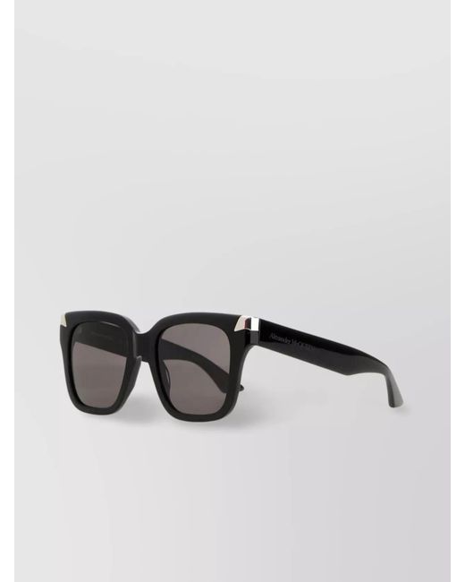 McQueen Black Acetate Punk Rivet Sunglasses