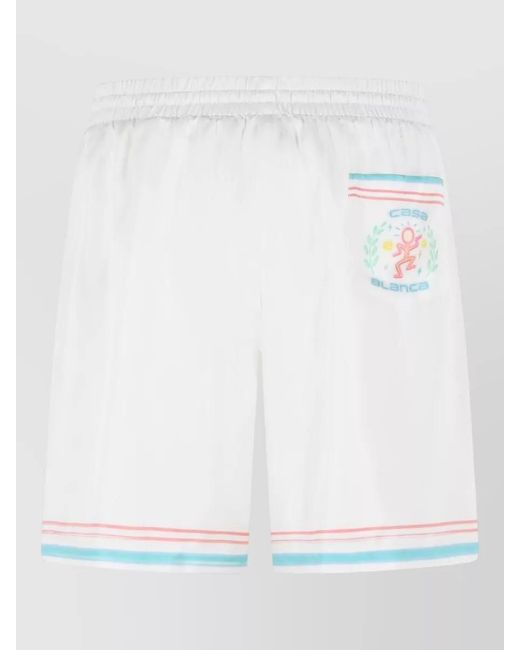 Casablanca White Silk Deck Shorts for men
