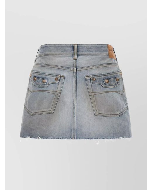 Balenciaga Blue Denim Mini Skirt