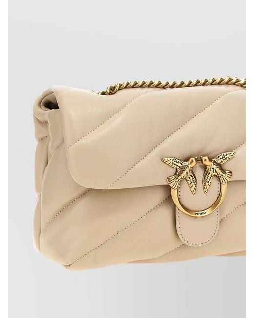 Pinko Natural Love Bag Puff Leather Quilted Cross-Body Bag