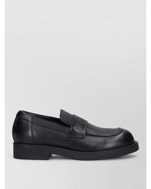 MM6 by Maison Margiela Black Leather Loafers for men