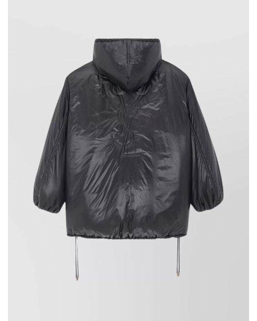 Saint Laurent Gray Padded Hooded Anorak Jacket for men