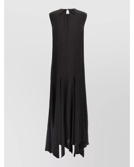 DI.LA3 PARI' Black Spicchi Ankle Dress Sleeveless Back Tie