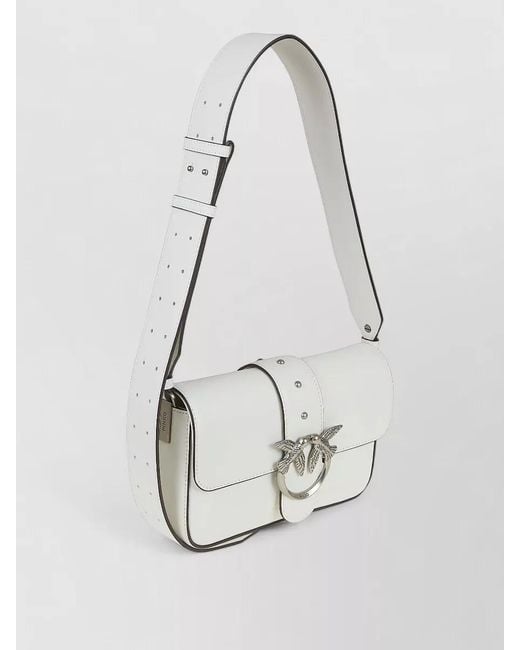 Pinko White Love Bag Mini Leather Shoulder Bag