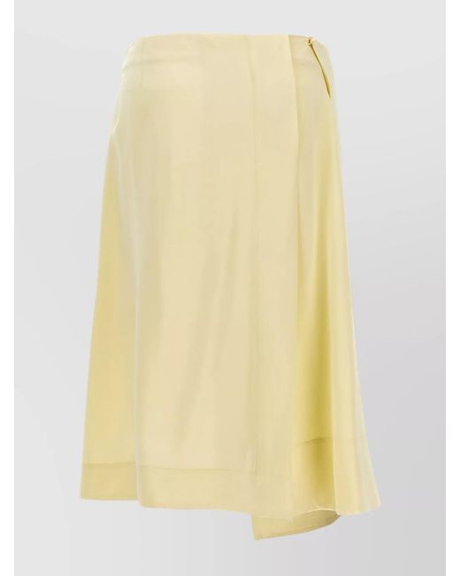 Jil Sander Yellow Satin Straight Skirt