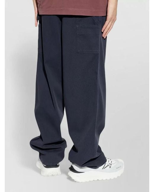 Moncler Blue Sport Trousers Belt Loops Button Side Pockets for men