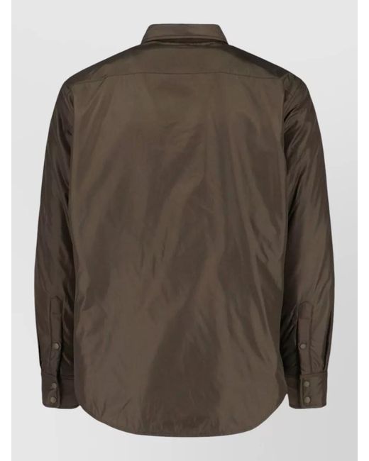 Aspesi Green Casual Jacket Flap Pockets Long Sleeves for men