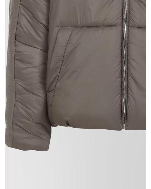Mordecai Gray Hooded Puffer Jacket Quilted Texture Side Pockets for men