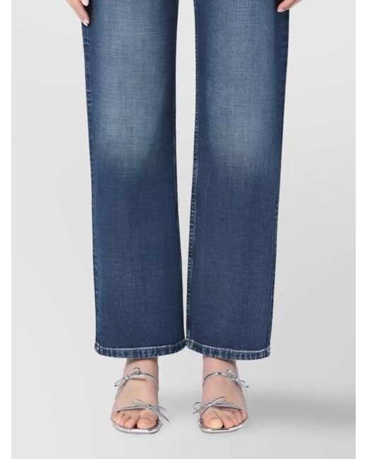 Marc Jacobs Blue Belt Loops Faded Effect Five-Pocket Style Trousers