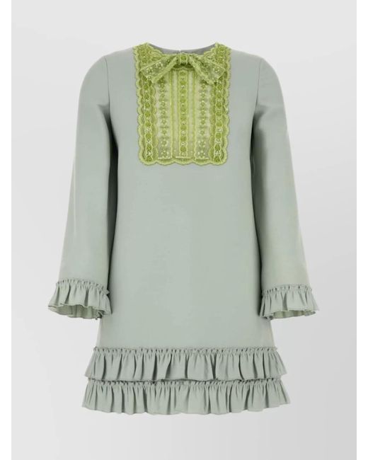 Valentino Garavani Green Silk Blend Mini Dress