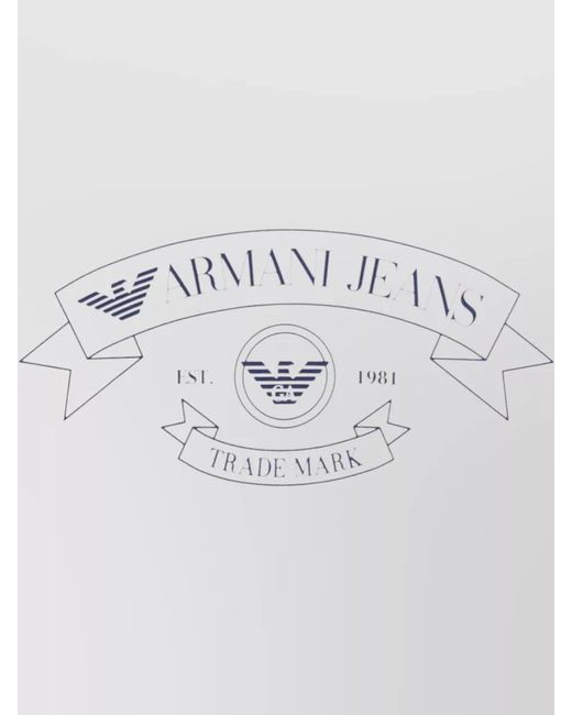 Emporio Armani White Printed Cotton Crew-Neck T-Shirt for men