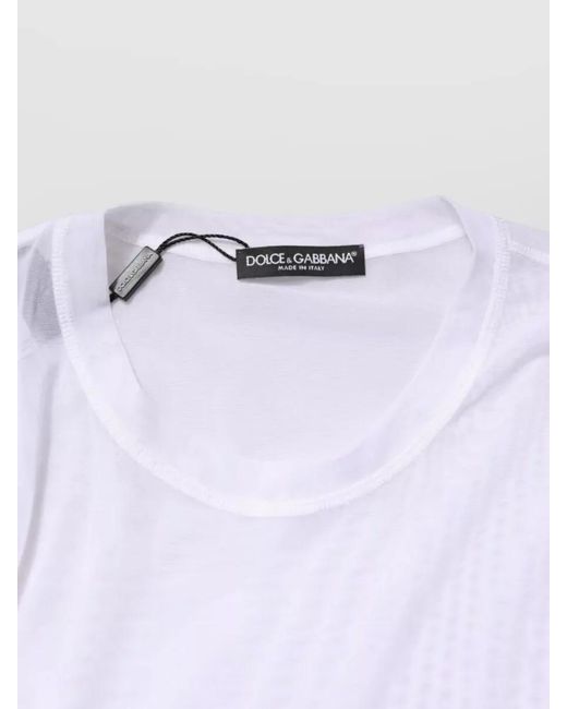 Dolce & Gabbana White Nylon Long-Sleeve Crewneck T-Shirt for men