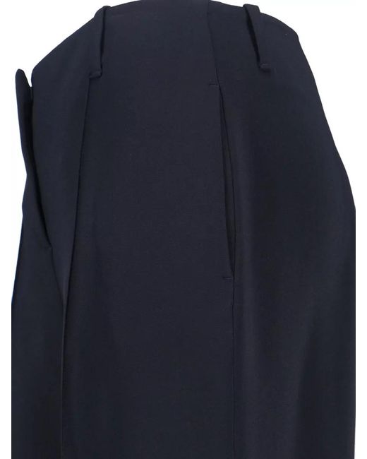 Ermanno Scervino Blue Trousers Straight Cut Belt Loops Wide Leg