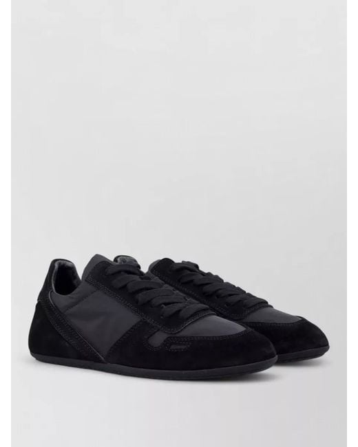 Rick Owens Black Leather Low-Top Sneakers