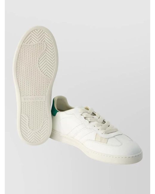 Woolrich White Leather Low-Top Sneakers for men