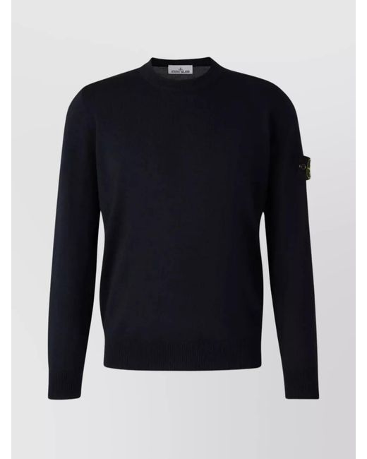 Stone Island Blue Virgin Wool Regular-Fit Crewneck Jumper for men