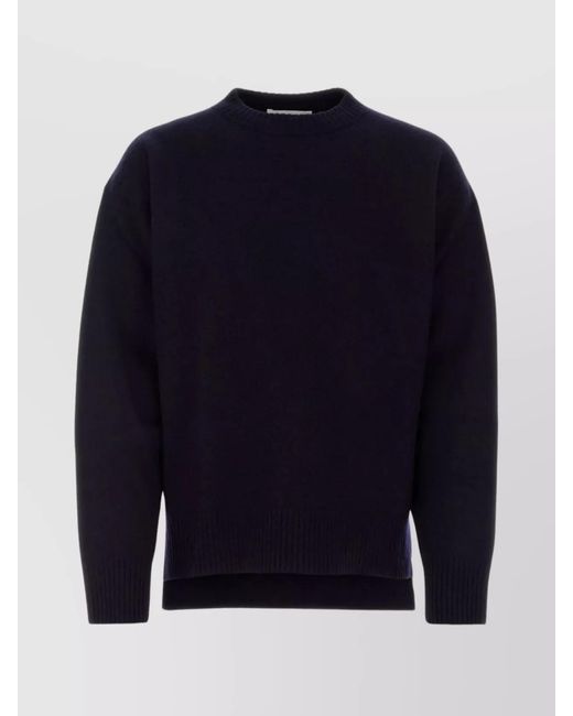 Jil Sander Blue Crew-Neck Wool Sweater for men