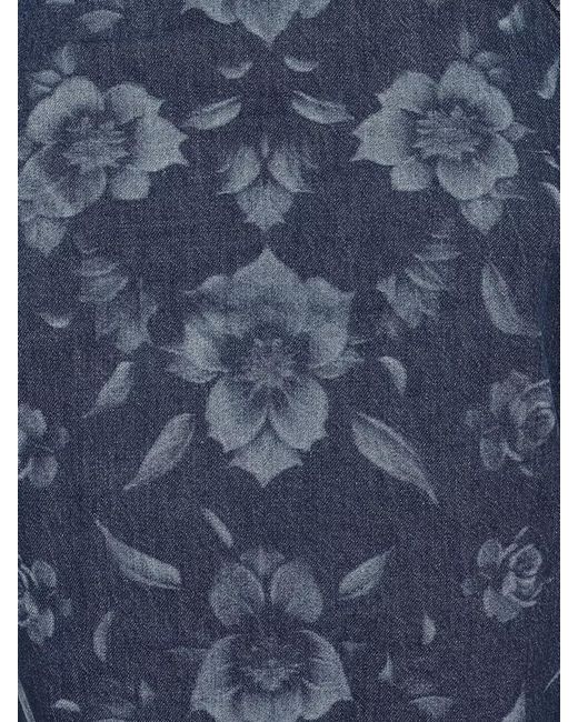 Pinko Blue Denim Halterneck Top Open Back Design