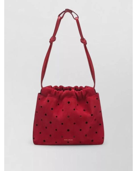 MANU Atelier Red Na Suede Bucket Bag