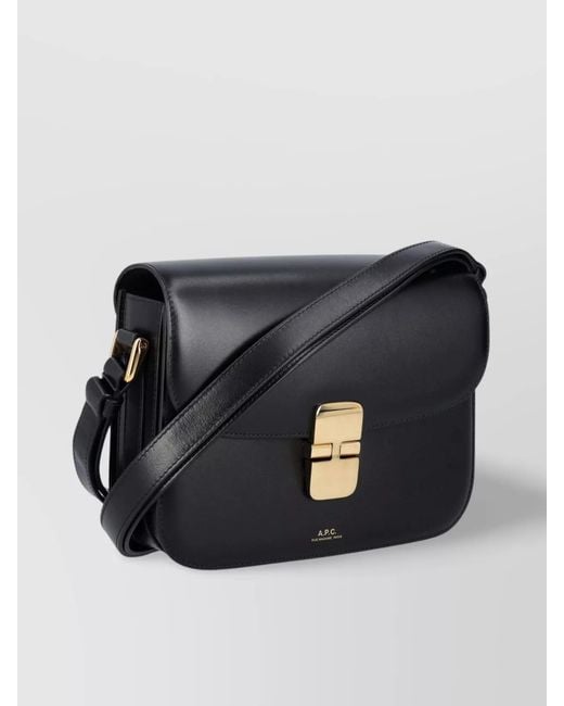 A.P.C. Black Small Grace Leather Cross-Body Bag