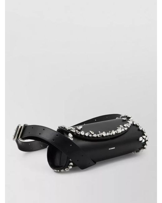 Jil Sander Black Cannolo Small Leather Shoulder Bag