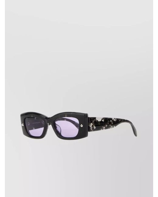 McQueen Black Acetate Square-Frame Sunglasses