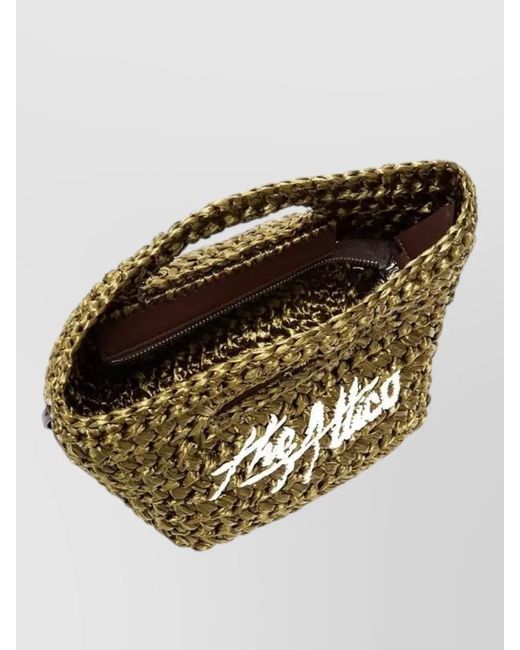 The Attico Metallic Via Dei Giardini 15 Mediterranean Raffia Tote