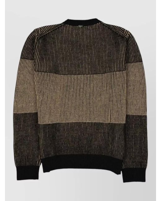 Herno Black Wool Crew-Neck Jumper for men