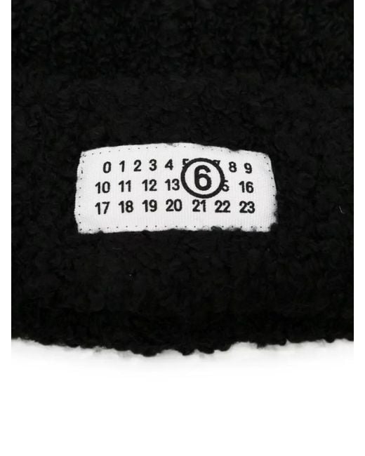 MM6 by Maison Margiela Black Logo Beanie