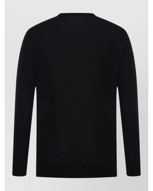 Kiton Black Crew Neck Long Sleeve Regular Fit Top for men