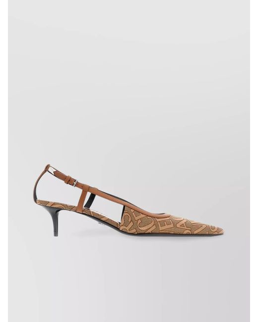 Versace White Printed Slingback Pumps
