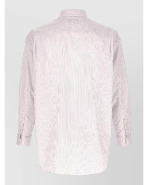 Comme des Garçons Natural Striped Cotton V-Neck Cardigan Insert Shirt for men
