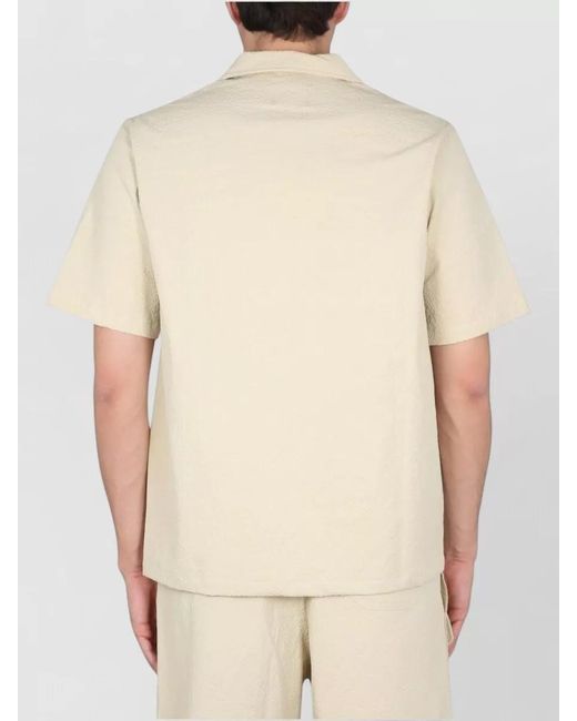 Howlin' By Morrison Natural Bowling Shirt Short Sleeves Chest Pocket Collar for men