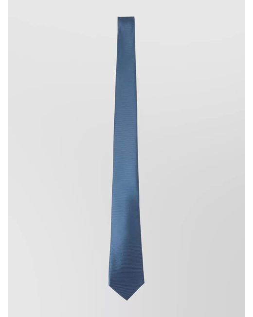 Kiton Blue Silk Tie Regular Width Pointed Shape Accessory for men