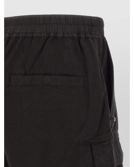 Rick Owens Black Cargobela Knee Length Cargo Shorts for men