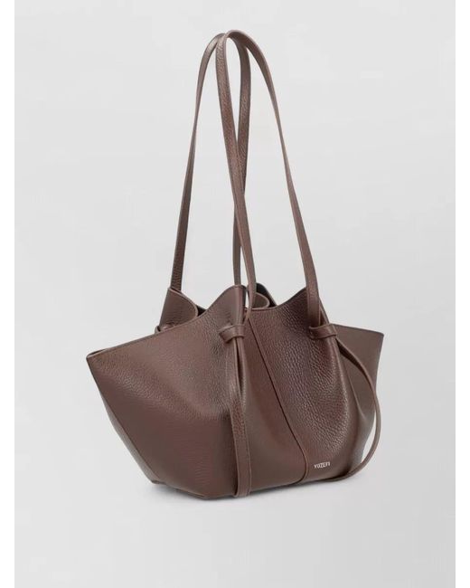 Yuzefi Brown Mochi Small Leather Shoulder Bag